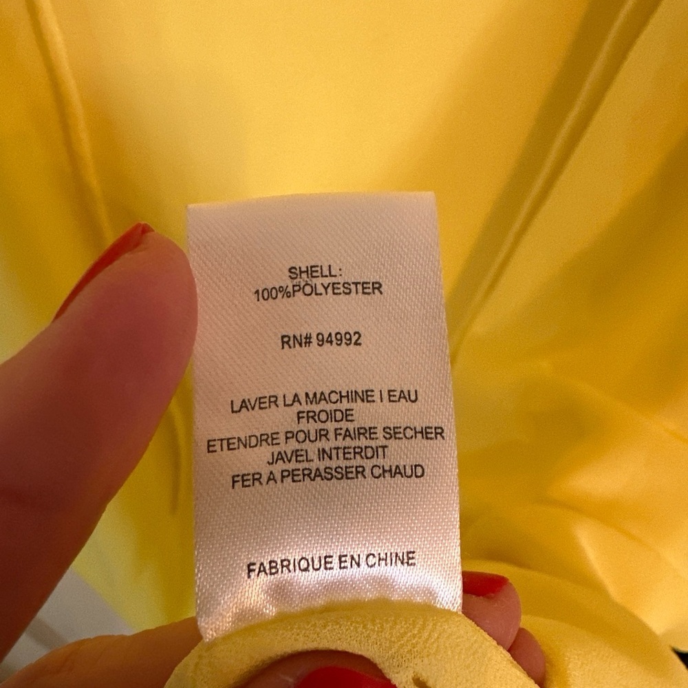 P. LUCA MILANO YELLOW V-NECK W/TIE RUFFLE MIDI‎  DRESS~ SIZE SMALL CLASSY - Picture 4 of 9